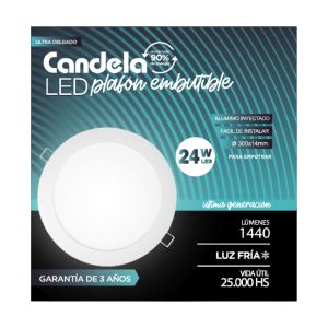 PANEL LED 24W REDONDO EMBUTIR CANDELA - Vista 1