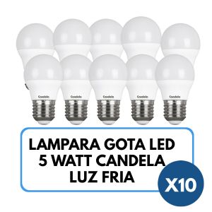 LAMPARA GOTA LED 5 WATT CANDELA LUZ FRIA X 10 UNIDADES - Vista 1