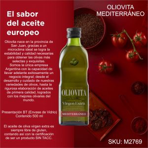 ACEITE DE OLIVA OLIOVITA MEDITERRANEO BT 500 ML X 6 UNIDADES - Vista 2