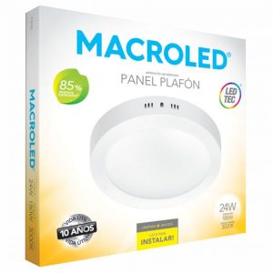 PANEL LED APLICAR REDONDO BLANCO 24W MACROLED - Vista 1