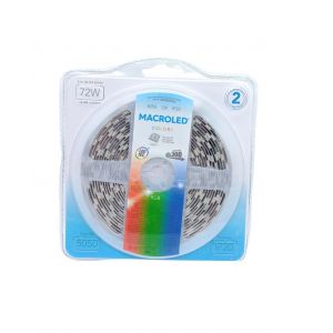 CINTA LED 72W 12V 5050 IP 20 X 5 MTS MACROLED - Vista 12
