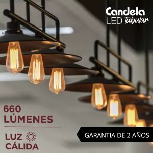LAMPARA LED TUBULAR FILAMENTO 6W CANDELA - Vista 5