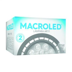 LAMPARA AR111 LED 11W 25º GU10 DE PVC GRIS MACROLED - Vista 3