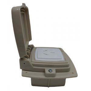 LLAVE 1 TOMA 10A CAPSULADO P/ EMBUTIR BEIGE EXULTT  - Vista 2