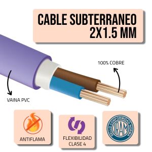 CABLE SUBTERRANEO 2X1.5 MM X METRO EPUYEN - Vista 2