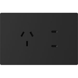 SET ARMADO TOMACORRIENTE Y 2 USB-C DE 20W MILAN NEGRO MACROLED