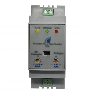 PROTECTOR DE ALTA Y BAJA TENSION PARA RIEL DIN 25A