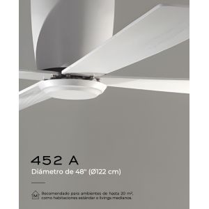 VENTILADOR DE TECHO BLANCO 452A SIN LUZ 48” MOTOR DE ALTA EFICIENCIA LEUK