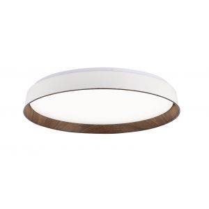PLAFON LED ACERO BLANCO/MADERA 45W LUKA DISEÑO MODERNO LEUK