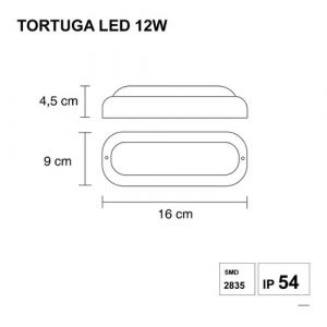 TORTUGA OVALADA 12W LED NEGRO MACROLED - Vista 4