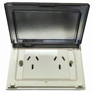 SET ARMADO EXTERIOR TAPA RIGIDA 1 TOMA DOBLE 10A CAMBRE SIGLO XXII BLANCO 