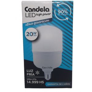 LAMPARA LED HIGH POWER 20W FRIA CANDELA - Vista 1