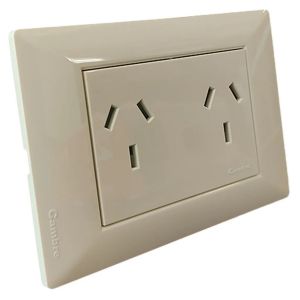 SET ARMADO TOMA CORRIENTE DOBLE 10A (3 MODULO) CAMBRE SIGLO XXII BLANCO - Vista 1