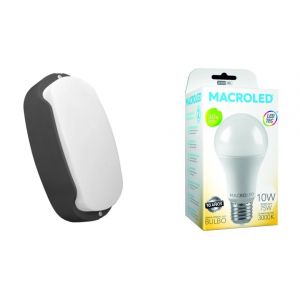 TORTUGA EXTERIOR NEGRO STAR BOX + LAMPARA 10W CALIDA E27 MACROLED - Vista 1