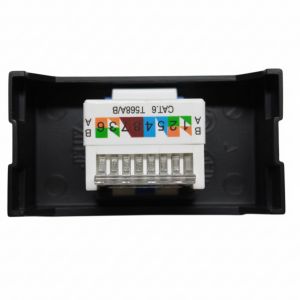 MODULO TOMA P/ RED RJ45 CAT 6 JELUZ PLATINUM NEGRO - Vista 2