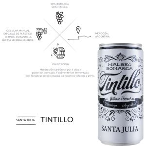 VINO SANTA JULIA TINTILLO LATA 269 CC - Vista 2