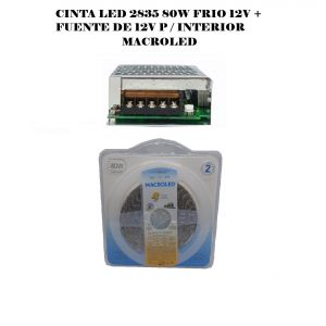 CINTA LED 2835 80W CALIDO 12V + FUENTE DE 12V P / INTERIOR MACROLED - Vista 1