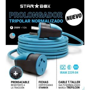 ALARGUE PROLONGADOR 3X0.75MM DE 3 MTS STAR BOX - Vista 3