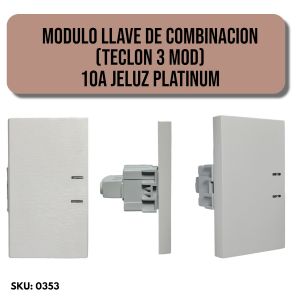 MODULO LLAVE DE COMBINACION (TECLON 3 MOD) 10A JELUZ PLATINUM - Vista 5
