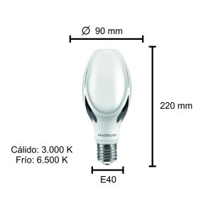 LAMPARA HIGHPOWER LED 40W E40 MAGNOLIA PVC/ALUM MACROLED - Vista 6