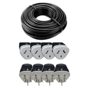 CABLE PARA HACER ALARGUE NEGRO 3X2.5 MM X 50 METROS + FICHAS