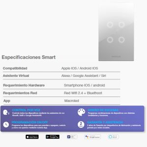 TECLA SMART ROMA MACROLED 4 CANALES CON CAPACITOR - Vista 2