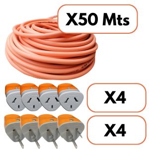 CABLE PARA HACER ALARGUE NARANJA 2X1 MM X 50 METROS + FICHAS - Vista 1