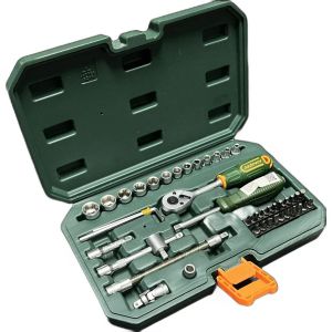 SET VALIJA TUBOS + LLAVES CRIQUE + PUNTAS DESTORNILLADOR - 45 PIEZAS - JADEVER - Vista 1