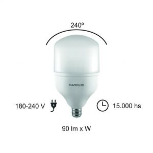 LAMPARA GALPONERA LED 40W E27 PVC MACROLED - Vista 5