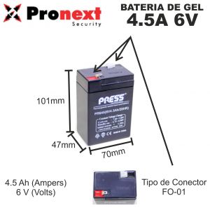 BATERIA DE GEL DE 6V 4.5 AH PRESS - Vista 1