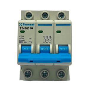 LLAVE TERMICA TETRAPOLAR 3X20A 3KA CURVA C PRONEXT