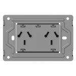 BASTIDOR METALICO TOMACORRIENTE BI-NORMA DOBLE MILAN MACROLED (SIN FRENTE)