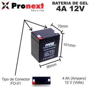 BATERIA DE GEL DE 12V 4 AH PRESS - Vista 1