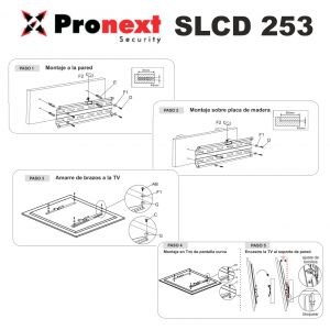 SOPORTE LCD SLCD253 DE 26" A 52" FIJO INCLINABLE PRONEXT - Vista 3