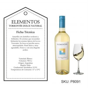 VINO ELEMENTOS DULCE NATURAL DE TORRONTES 750 CC - Vista 1