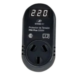 PROTECTOR DE TENSION EQ. ELECTRICOS 2200W C/VOLTíMETRO STAND BY