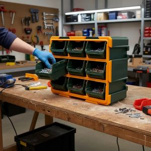 CAJA ORGANIZADORA 9 GAVETAS TORNILLOS LLAVES JADEVER