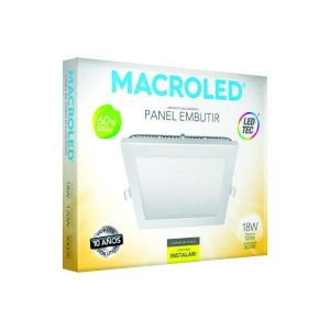PANEL LED EMBUTIR CUADRADO 18W MACROLED - Vista 1