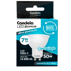 LAMPARA LED DICROICA ESMERILADA 7W GU10 CANDELA