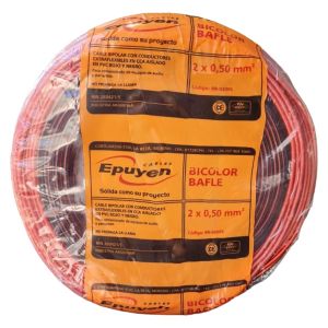 CABLE BIPOLAR BAFLE AUDIO BICOLOR ROJO Y NEGRO 0.50MM X METRO EPUYEN - Vista 1
