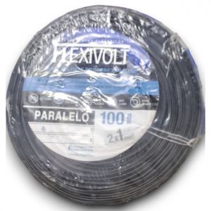 CABLE FLEXIVOLT BIPOLAR NEGRO 2X1 MM X 100 METROS