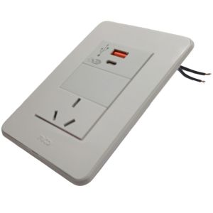 LLAVE TOMA 10A Y USB A / USB C CARGA RAPIDA JELUZ MITO BL/BL - Vista 1