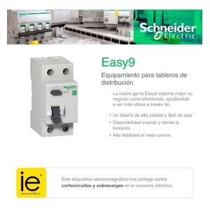 DISYUNTOR DIFERENCIAL BIPOLAR 2X40A 30MA E9 SCHNEIDER - Vista 1