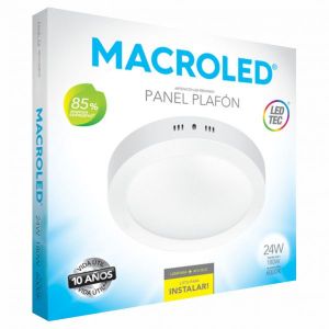 PANEL LED APLICAR REDONDO BLANCO 24W MACROLED - Vista 3