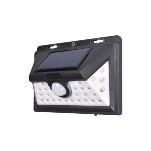 REFLECTORES LED SOLAR CANDELA 7388 5W SENSOR MOVIMIENTO NEGRO BLANCO FRíO