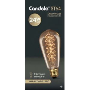 LAMPARA CANDELA LINEA VINTAGE INCANDESCENTE ST64 24W LUZ CALIDA - Vista 1