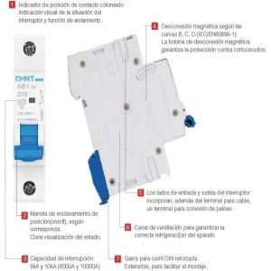 DISYUNTOR BIPOLAR 2X40A 30 MA (CLASE AC) 6KA CHINT - Vista 5