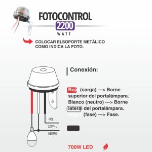 FOTOCONTROL ELECTRICO 2200W EXULTT - Vista 3