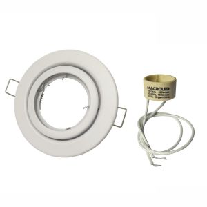 SPOT ARO DE METAL DE EMBUTIR DICROICA GU10 MóVIL BLANCO MACROLED + ZOCALO GU10 - Vista 1