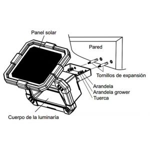 LUZ  SOLAR GARDEN INALáMBRICA  25WLED - RECARGABLE ATOMLUX - Vista 4